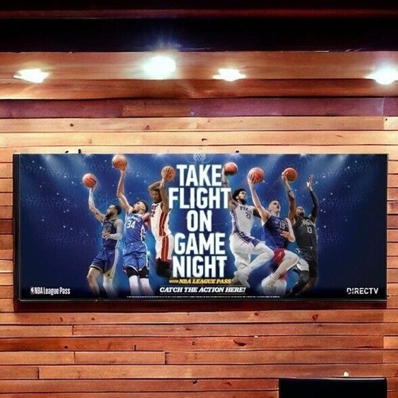 2023 DIRECTV NBA League Pass Vinyl Banner 2'x5' Curry Giannis Embiid Jokic New - Picture 1 of 3